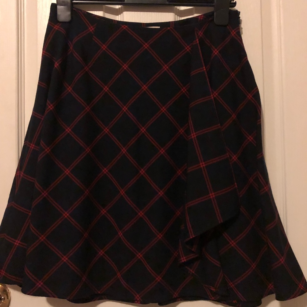 Brooks Brothers Windowpane Skirt in Blue